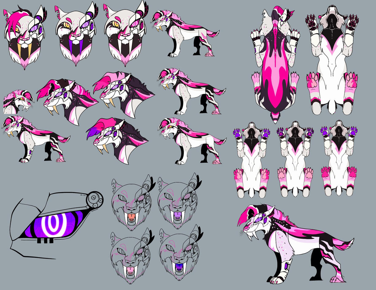 “Saber drift” character design commission development stages
