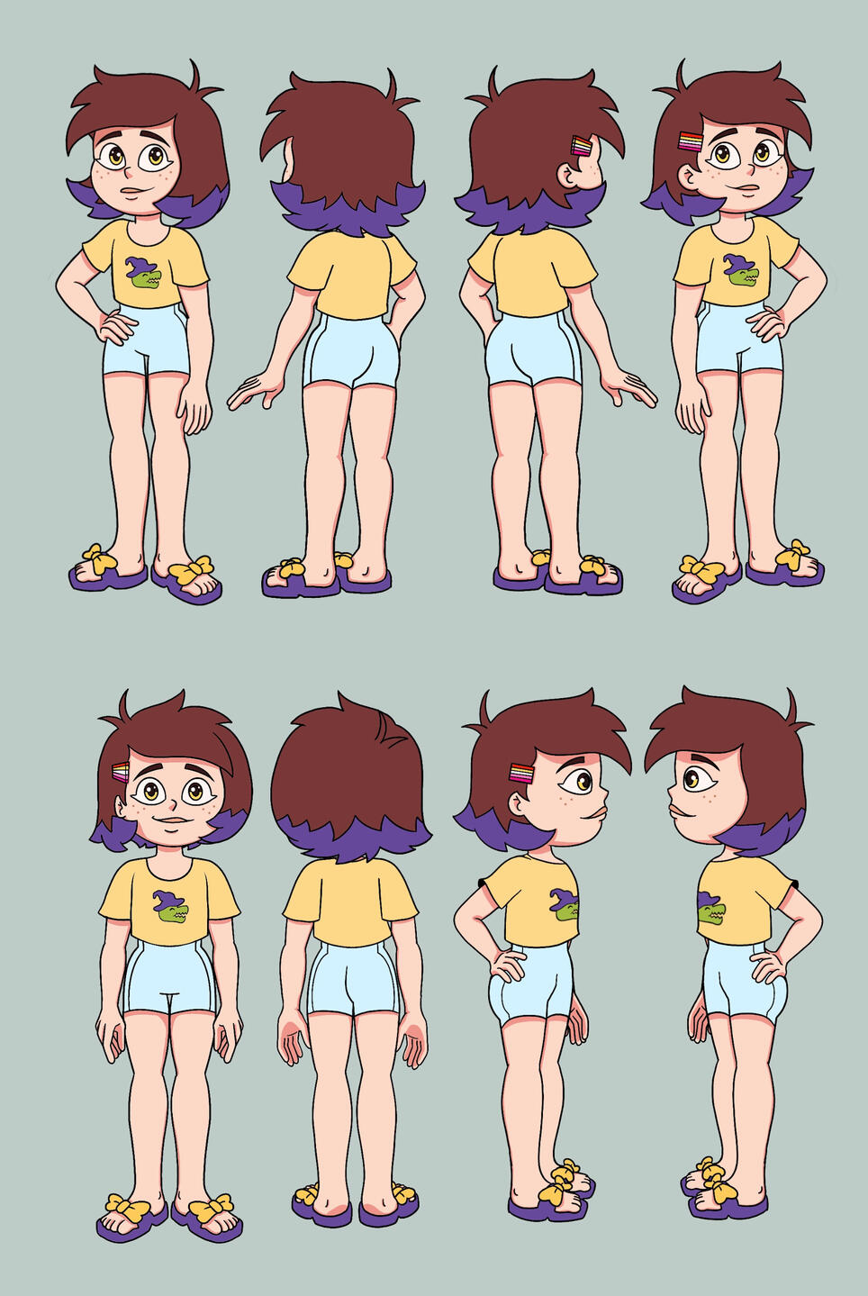 Character turn around for indie series Deinochira